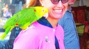 parrot on shoulder on melrose 2.28.15